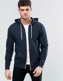 Custom Men's Zip up Hoodie with Pocket in Navy