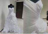 2017 Fashion Chiffon Pleats Ruffle Wave Organza Wedding Gown