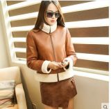 New Designs Short Style Shearling Leather Coat for Women Wholesell