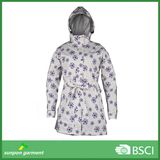 Factory Price Full Fabric Printing Fashion Women Elegant Rain Coat