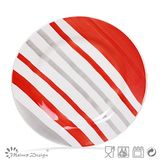 27cm Ceramic Dinner Plate with Hand Painted Geometrical Design