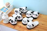 Cute Plush Black and White Panda Shape Slippers