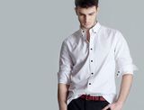 Fashion Stylish Long Sleeve Casual Shirt Made to Measure Men's White Shirt