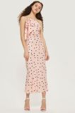 Popular Sale Sexy Casual Pink Spot Jacquard Slip Dresses for Women