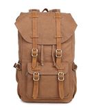 Pure Cotton Canvas Double Shoulder Backpack Neutral Leisure Travel Backpack