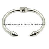 Silver Stainless Steel Women Bracelet with Cone Arrow End Cuff