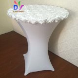 Hot Sale Top Satin Rosette Fabric Strech Spandex Table Cloth Cocktail Table Cover
