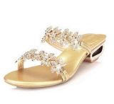 Wholesale Diamond Sequins Flowers Chain Shaped with The New Ladies Sandals