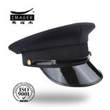 Customized Plain Style Black Navy Corps Hat with Black Strap