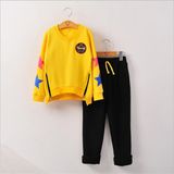 Ks11310 High Quality Children Apparel for Wholesale Fashion Spring Autumn 2 PCS Suits Microfleece Casual Kids Clothes Zipper T-Shirt + Pants