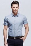Light Grey Printing Woolen Short Sleeve Shirt