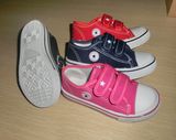 Classic Style Magic Tape Children Shoes Injection Canvas Shoes (HH150508)