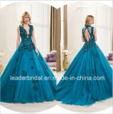 Sexy Bridal Formal Evening Gowns Blue Beading Lace Party Prom Dresses Es07