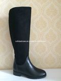 Flat Comfort Long Women Leather Boots for Fashion Lady