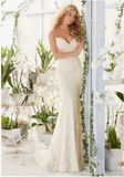 2016 Slim Lace Beaded Bridal Wedding Gowns 2807