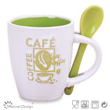 Coffee Design Ceramic Cheap Mug with Spoon