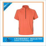 Men Polyester Athletic Top Sports Shirts with Half Zip