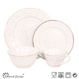 Embossed with Antique Finish Ceramic Dinner Set