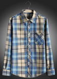 Men Plaid Long Sleeve Leisure Shirt