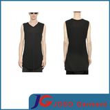 Black Sleeveless Tshirt Men Long Tank Dress (JS9017m)