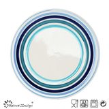 Beautiful H Shape 10.5inch Hand Painting Stoneware Dinner Plate