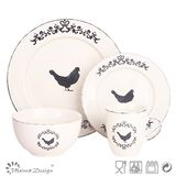 Stamp Ceramic Fashion Design Dinner Set