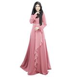 Women's Long Sleeve Dress Muslim Dress Islamic Clothes Dubai Abaya Jilbab Turkish Muslim Women Wear Robe Kaftan