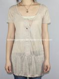 Women Knitted Round Neck Short Sleeve Fashion Clothes (11SS-026)