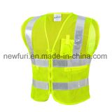 Mesh Reflective Safety Jacket with Zipper Pockets High Visibility Vest
