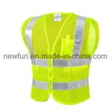 Mesh Reflective Safety Jacket with Zipper Pockets High Visibility Vest