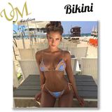 Cheap Price Fashion Bikini Blue Flower Printed Swimwear Swim Suit