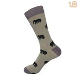 Men's Animal Pattern Comb Cotton Dress Sock