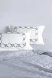 New High Quality Embroidery Pillowcases & Quilted Bedspread Set (Grey)