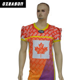 Custom Fully Spandex Intergrated Sublimated Canada Maple Leaf American Football Shirt