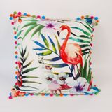 Hot Competitve Digital Printed 45X45cm Tropical Flamigo Square Cushion