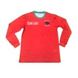 Red Sublimation Sleeved Soccer Jersey Sportswear T Shirt with Custom Logo