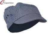 Blue White Boy's Short Brim Military Hat