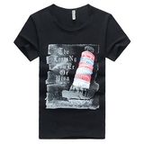 Men Fashion Short Sleeve Round Neck Cotton T-Shirt