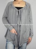 Women Round Neck Long Sleeve Cardigan Sweater (12AW-244)