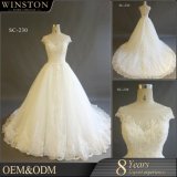 Hot Sale Factory Custom Cap Sleeves Real Wedding Dress