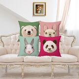 Cute Animal Printing Cotton Linen Cushion Cover Creative Home Pillowcase