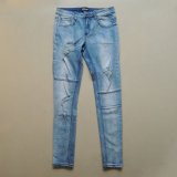 Light Blue Broken Washing Jeans with Special Design for Lady (HDLJ0004-17)