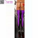 Sexy Womens Gothic Metallic Lace up Stocking L92289-3