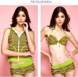 Four Pieces Anti-UV Stock Hot Sale Sexy Girl Hood Stripe Bikini