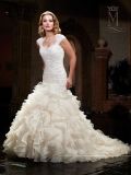 Sleeveless Bridal Ball Gowns Organza Lace Wedding Dresses L9044