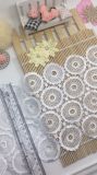 Factory Stock Wholesale 18cm Width Embroidery Bleched White Polyester Trimming Fancy Nylon Lace for Garments & Home Textiles & Curtains