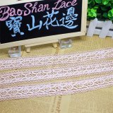 High Quality Factory Stock Wholesale 3.5cm Width Embroidery Nylon Lace Polyester Embroidery Trimming Fancy Chemical Lace for Garments Accessory & Home Textiles