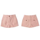Phoebee Casual Regular Fit Pink Plain 100% Cotton Shorts for Girls