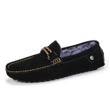 Leather Shoes Warm with Plush Fashion Weave for Men (AK1586-1)
