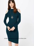 Women Knitted Long Sleeve Tight Sweater Sexy Dress (W17-776)